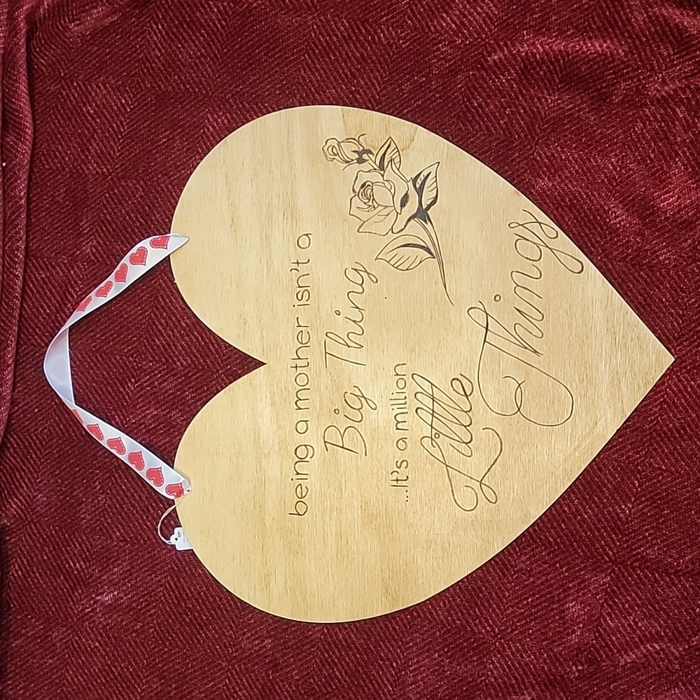 Mother pyrography sign